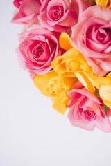 Raindrops On Red And Yellow Rose, Closeup