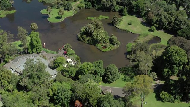 Views of the Melbourne CBD Skyline From the Yarra River Aerial View