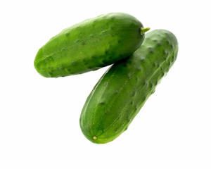 Cucumber. Heap of fresh green Cucumbers isolated.