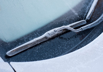 car wiper in winter snow