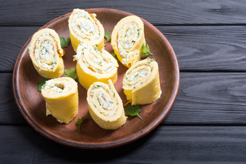 Homemade Eggs omelet rolls