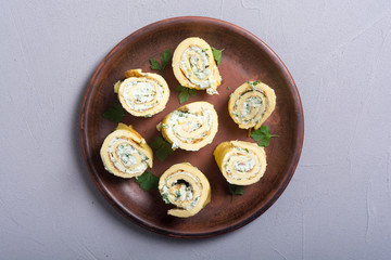 Homemade Eggs omelet rolls