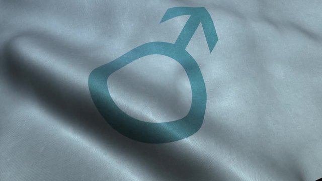 Waving Flag wih Male Sign