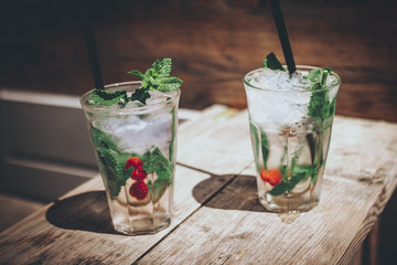 mojito cocktail on white background