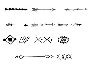 Tribal doodle hand drawn vector