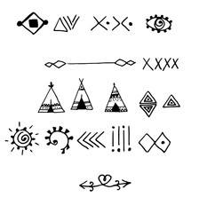 Tribal doodle hand drawn vector