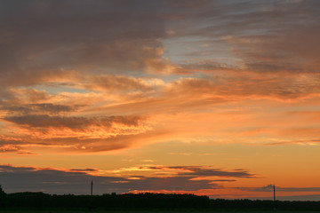 Fototapeta premium sunset over field