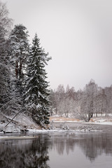 Winter scenery, Gauja river, Latvia