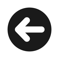 Back arrow icon flat black round button vector illustration
