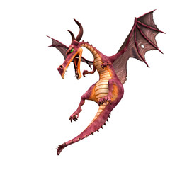 red dragon cartoon in a white background
