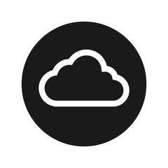 Cloud icon flat black round button vector illustration