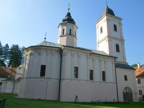 Fruskogorski monastery Beocin at national park Fruska Gora, Serbia