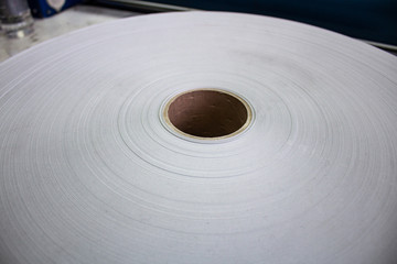 Roll of white paper on a cardboard shell