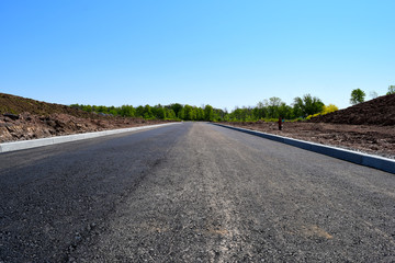 New Road Construction in Suburban New Housing Development