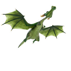 green dragon cartoon in a white background
