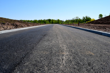 New Road Construction in Suburban New Housing Development