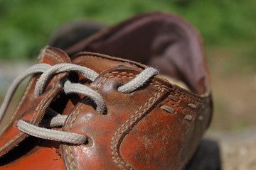 closeup of old shoes
