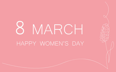 8 march womens day card with flowers vector illustration.