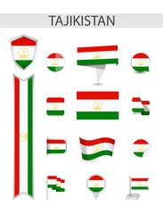 Tajikistan Flat Flag Collection