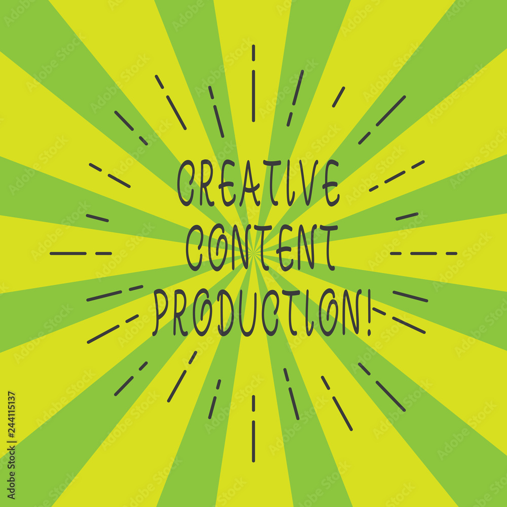 Poster handwriting text creative content production. concept meaning developing and creating visual or writ