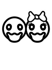 team 2 freunde paar liebe verliebt pärchen gesicht kopf frau mädchen weiblich hübsch schön schleife küken von vorne huhn baby vogel kleines kind süß niedlich comic cartoon clipart ente design