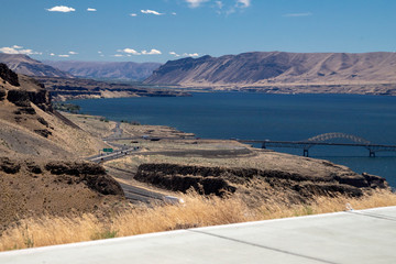 Interstate to Seattle Crossing Columbia River at Vantage Washington USA