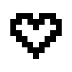 Pixel heart icon or Valentine's day sign designed for celebration.