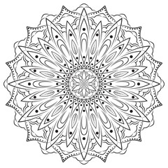 Flower Mandala. Vintage decorative elements. Oriental pattern, coloring vector illustration