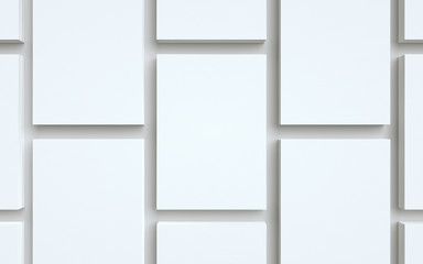 A5 Flyer / Brochure Mock-Up - Multiple Stacks of Flyers. 3D Illustration