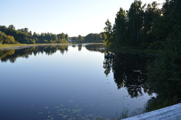 River lakes sky forest grass algae.