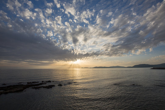 Sunset At The Beach Of Alghero, Italy