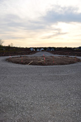 New Road Construction in Suburban New Housing Development