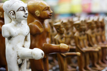 Egyptian god of fertility and livestock defender travelers - Min. Statuette or souvenir, gift. Close-up