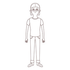 young woman body cartoon