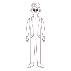 young man body cartoon