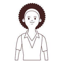 young woman upperbody cartoon
