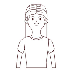 young woman upperbody cartoon