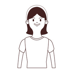 young woman upperbody cartoon