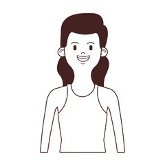 young woman upperbody cartoon