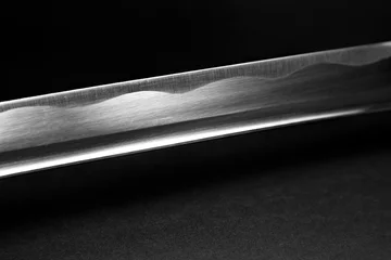Fotobehang sharp blade of a japanese katana sword © Elen
