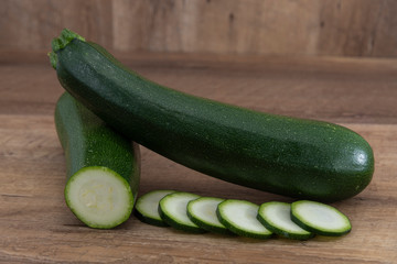 Fresh cutted zucchini or courgettes