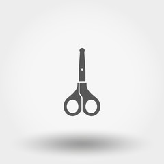 Baby scissors. Icon. Vector illustration. Silhouette. Flat design