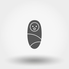 Baby. Icon. Vector illustration. Silhouette. Flat design