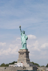 Fototapeta na wymiar Repairs Statue of Liberty. Repair works Statue of Liberty