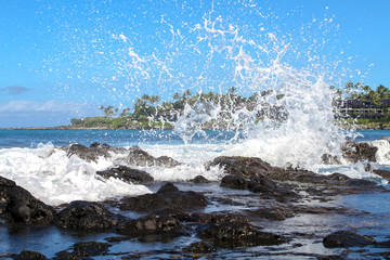 Waves Splashing on a Tropical Beach