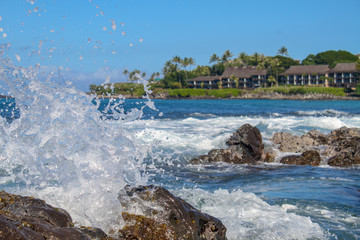 Water Splashing on a Beautiful Hawaiian Beach