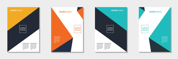 Set of abstract cover design. Annual report, pamphlet, presentation, brochure. Front page, book cover layout design. Cover design template.