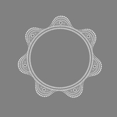 Circle lace ornament, round ornamental geometric doily pattern