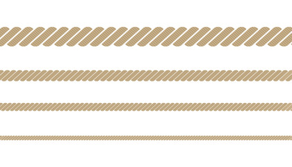 Nautical twisted rope, set 4 sizes