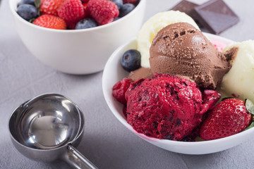 Mix of ice cream ball